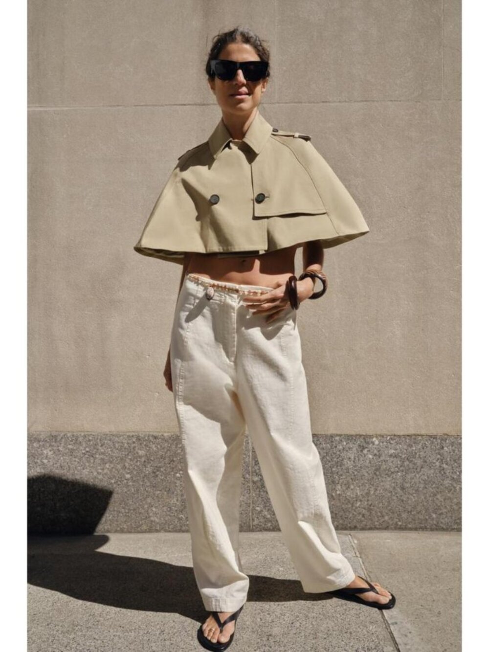 ZARA ZW COLLECTION LIMITED EDITION CROPPED TRENCH COAT - Picture 2 of 5